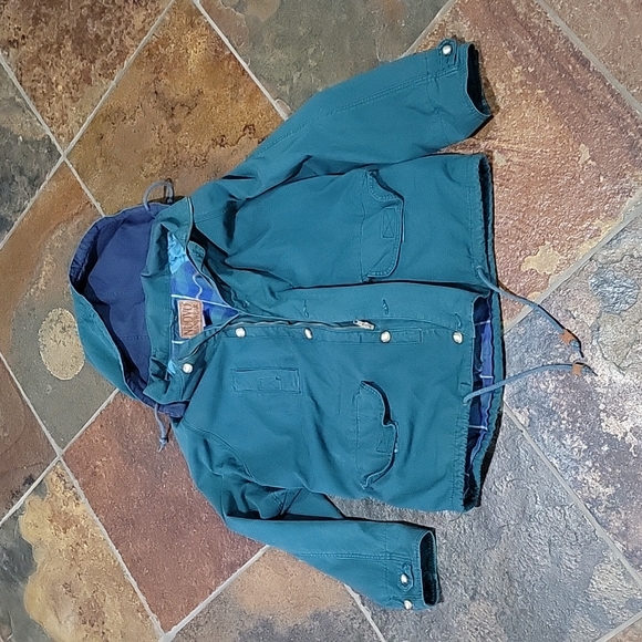 Vintage Nuovo Jeanswear Attached Hoodie Flannel lined Jacket - Picture 2 of 7